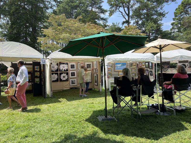 Artists’ tents line the Rehoboth Art League campus at a previous outdoor show. SUBMITTED PHOTO